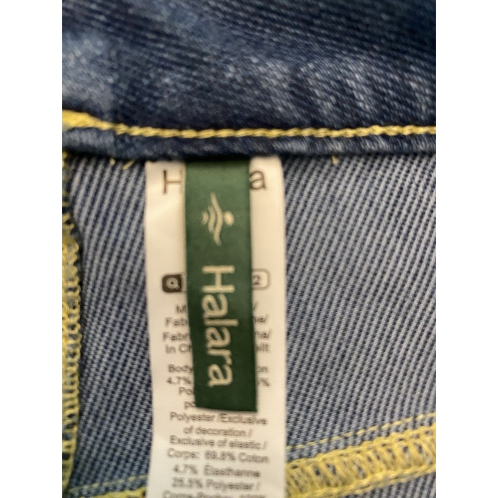 Halara Flex Denim Wide Leg Jeans Medium Petite Blue High Rise Stretch NWT New - Picture 2 of 9